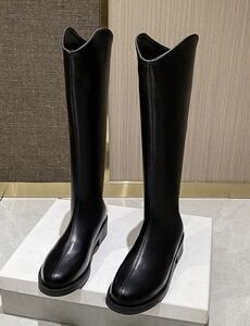 Black Leather Knee- High Boots